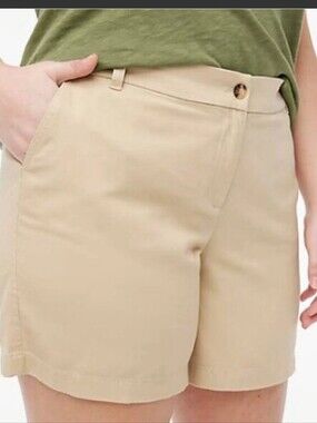 J. Crew Beige Cotton Chino Shorts Size 12